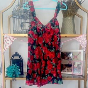 Vintage 90s Victoria’s Secret Sheer Floral Babydoll Nightie Dress Lingerie Sexy